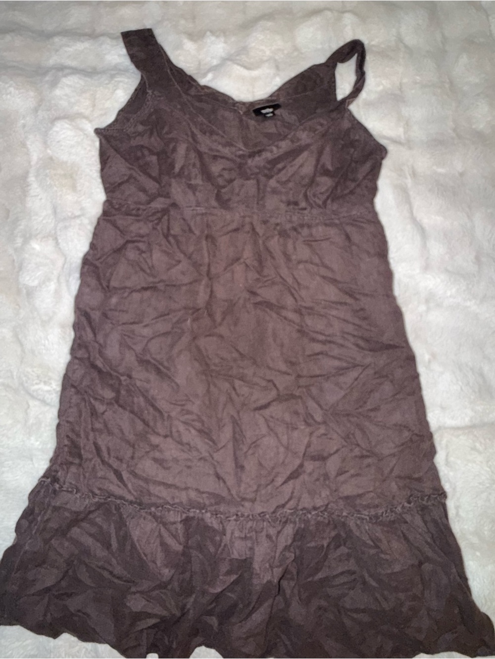 Willow & Clay Brown Sleeveless Ruffle-Hem Midi Dress